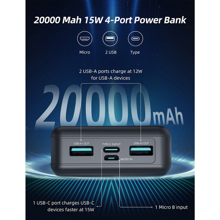 پاوربانک 20000 میلیآمپری راوپاور مدل RP-PB1216