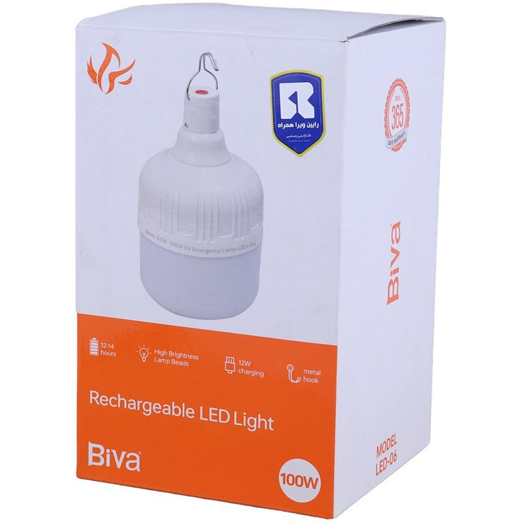لامپ شارژی Biva مدل LED-06 ظرفیت ۱۰۰ وات
