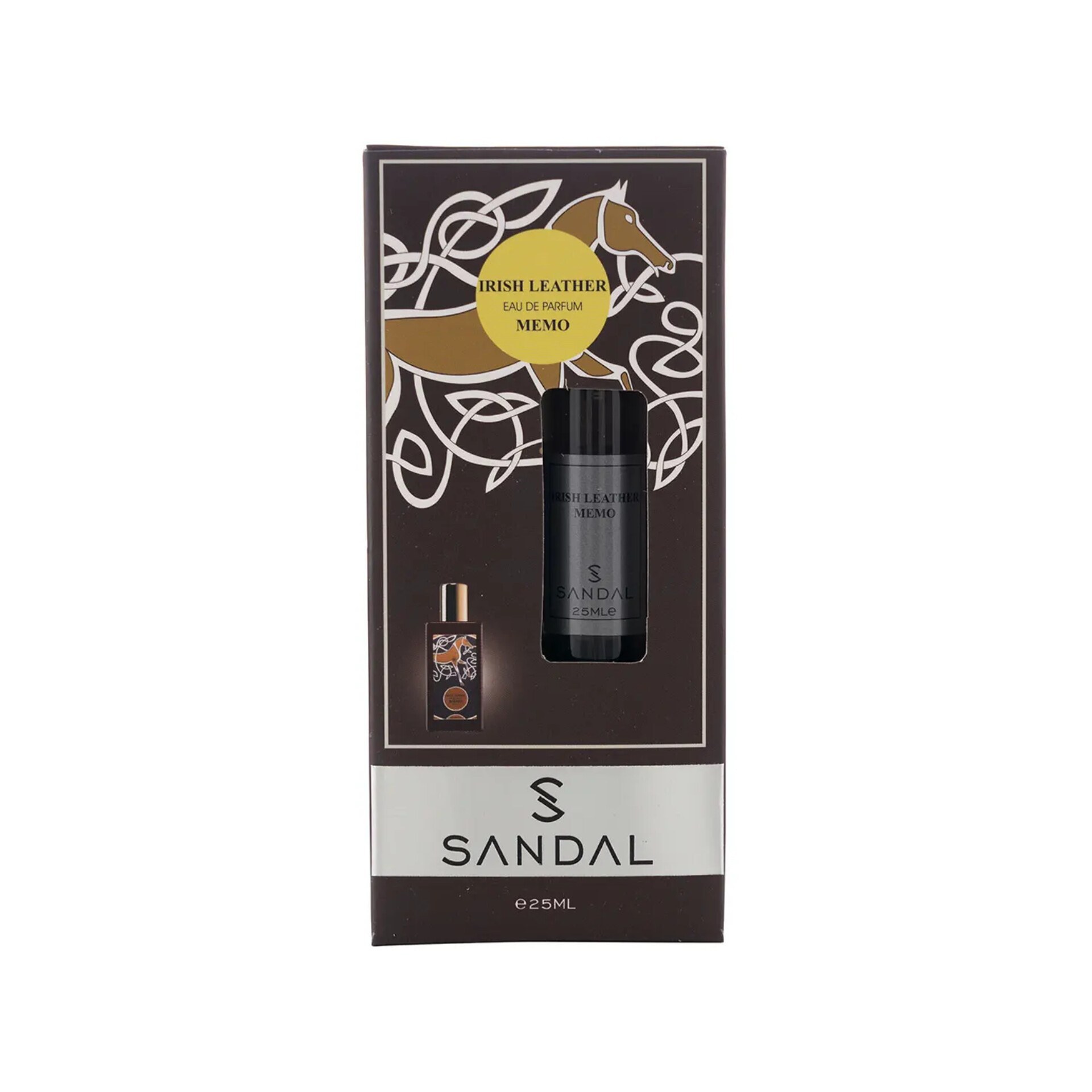 عطر جیبی مردانه صندل مدل Irish Leather Memo حجم 25 میلی لیتر