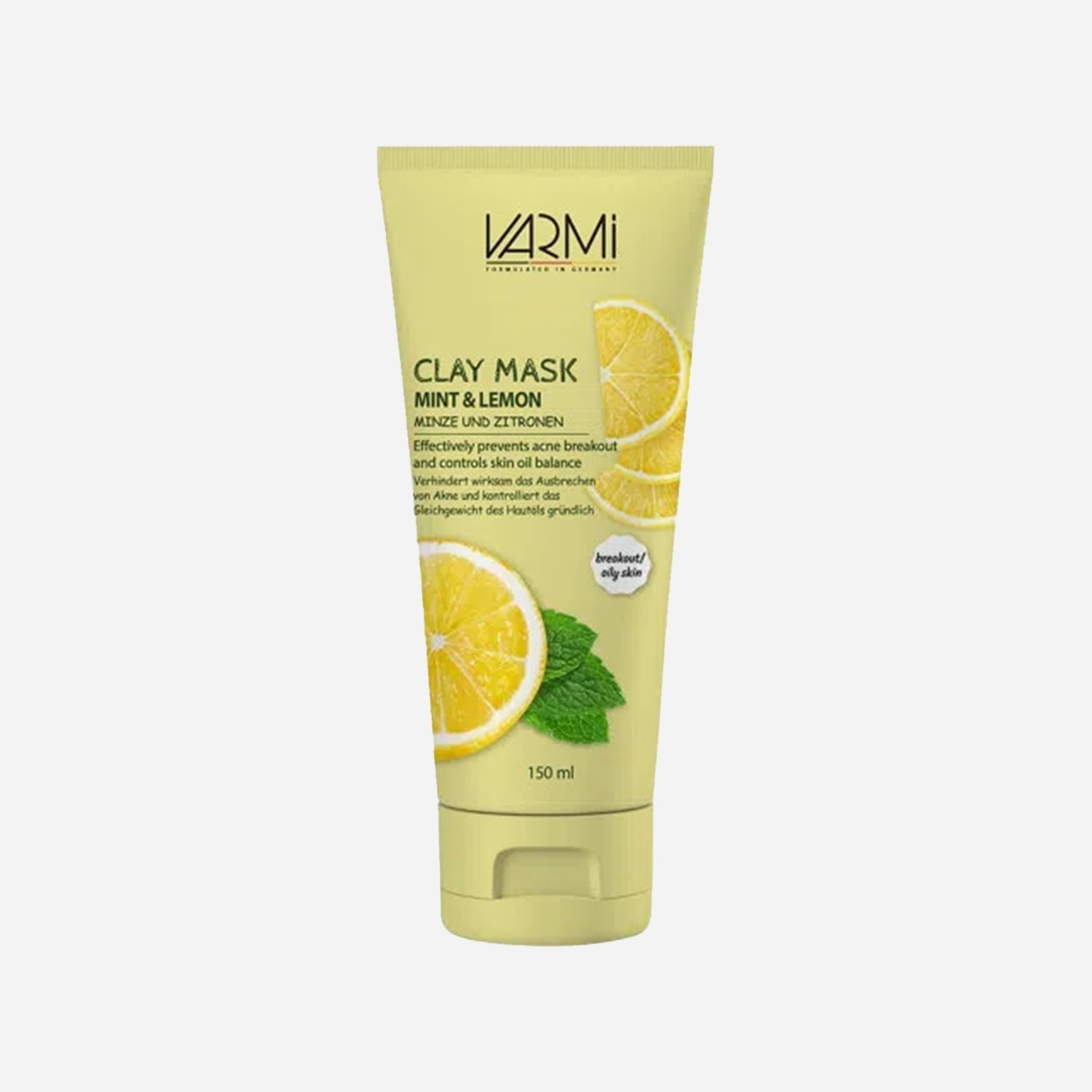 ماسک صورت خاک رسی وارمی مدل نعناع و لیمو حجم 150 میلی لیتر