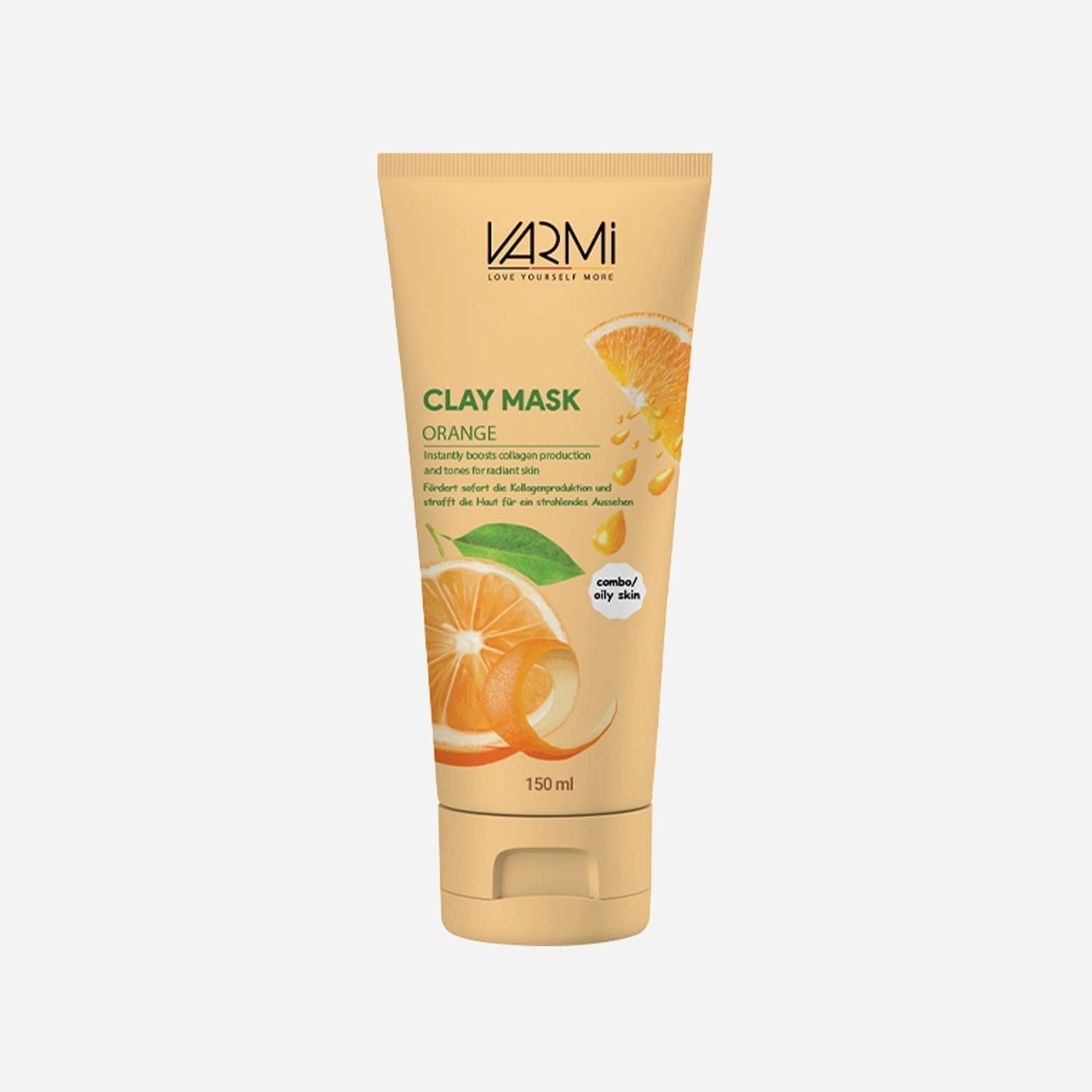 ماسک صورت خاک رسی وارمی مدل پرتقال حجم 150 میلی لیتر